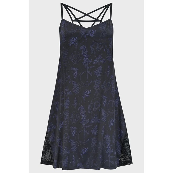 Killstar Other - Killstar midnight moth slip dress goth alternative